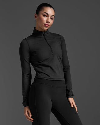 Flex Crop 1/2 Zip Long Sleeve
